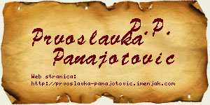 Prvoslavka Panajotović vizit kartica